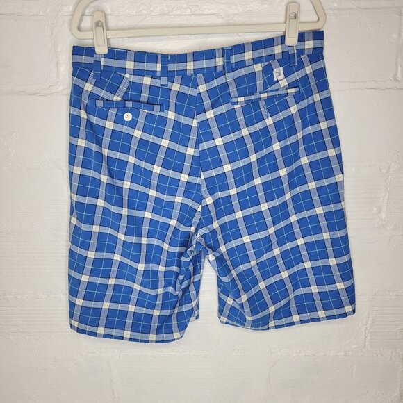 Footjoy Men's Size 34 Shorts Blue Plaid - Picture 2 of 7